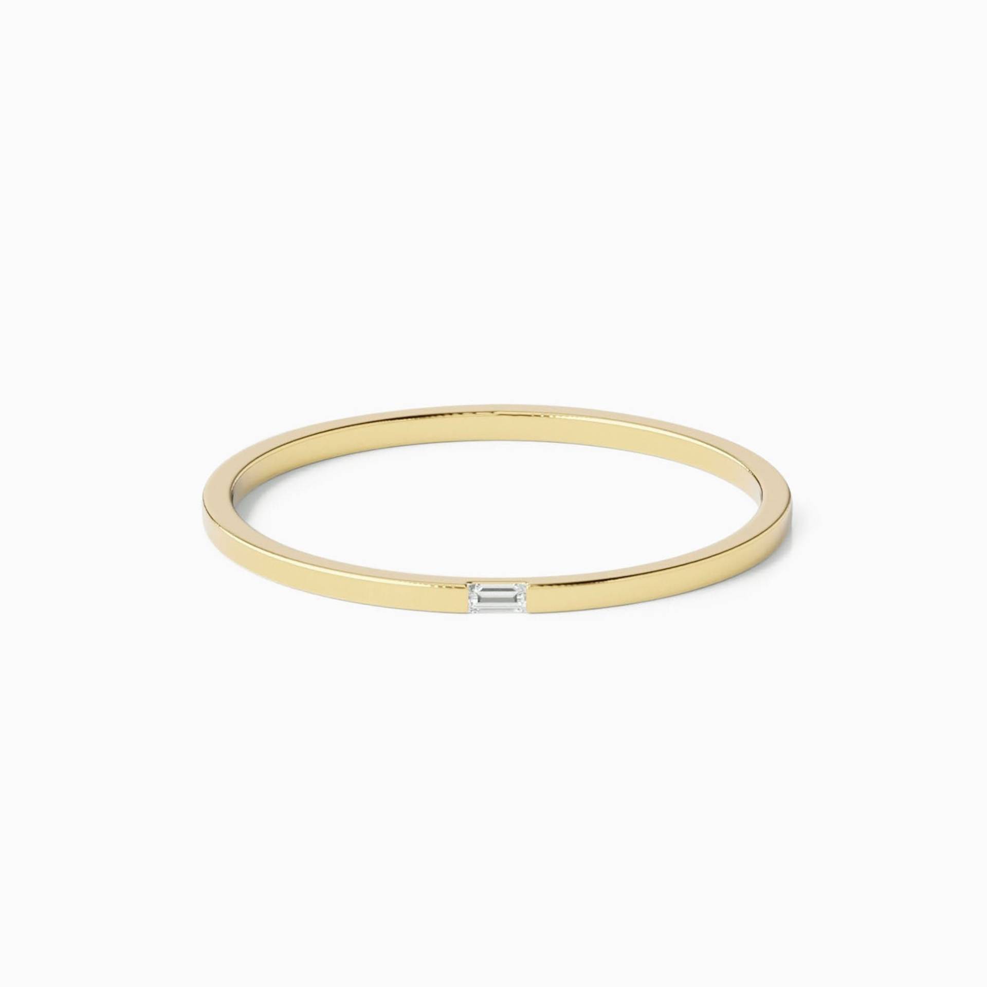 Baguette Diamant-Ring, 1mm Dünne Zierliche Ring, Stapeln Jahrestagsgeschenk Für Frauen, 14 K/18 K Gold Ehering, Stapelbare Ring von BuyArtJewels