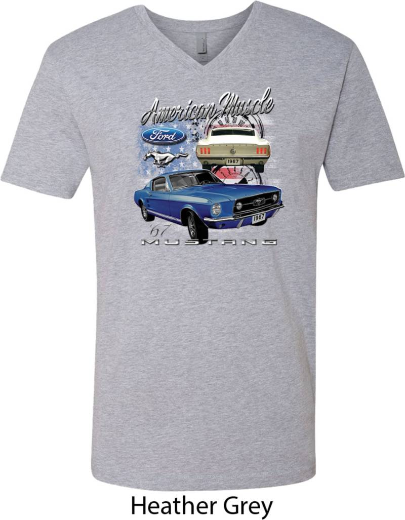 American Muscle 1967 Ford Mustang V-Neck Shirt 21278D1-N3200 American Muscle 1967 Ford Mustang V-Neck Shirt 21278D1-N3200 von BuyCoolShirts
