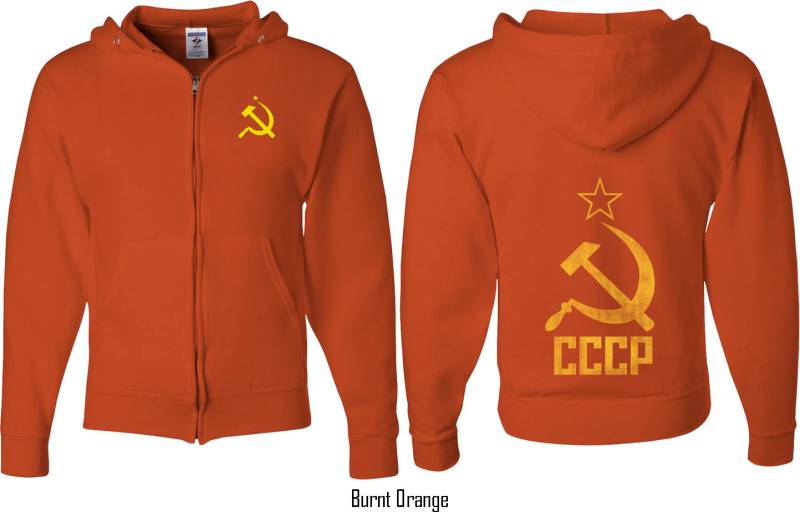 Beunruhigt Cccp Vorder - Und Rückenprint Erwachsene Unisex Voll Reißverschluss Kapuzenpullover Cccp-Fb-993 Beunruhigt Cccp Vorder - Und Rückenprint Erwachsene Unisex Voll Reißverschluss Kapuzenpullover Cccp-Fb-993 von BuyCoolShirts