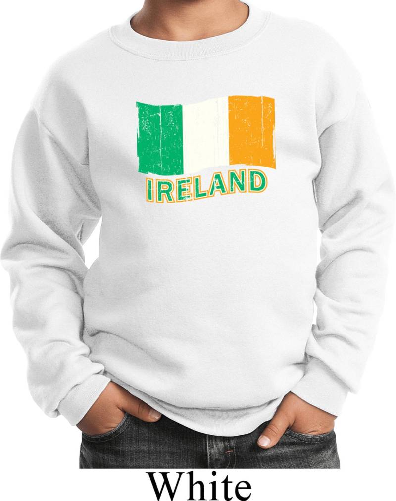 Beunruhigt Irland Flagge Kind St. Patricks Day Sweat Shirt Xit-11516-Pc90Y von BuyCoolShirts