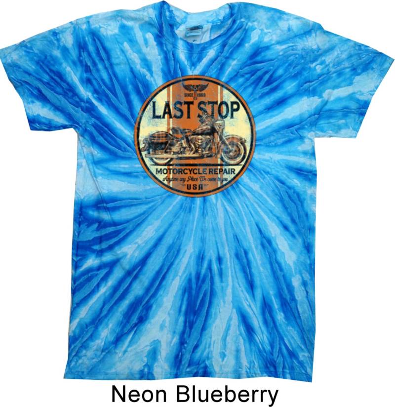 Biker Last Stop Twist Tie Dye T-Shirt A12103C-1100T Biker Last Stop Twist Tie Dye T-Shirt A12103C-1100T von BuyCoolShirts