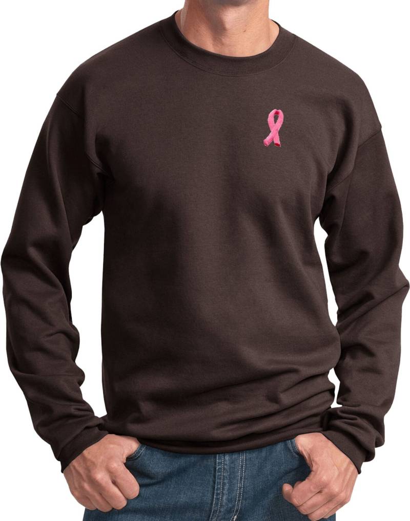 Brustkrebs-Bewusstsein Bestickt Pink Ribbon Pocket Print Sweatshirt Embroidered-Pp-Pc90 von BuyCoolShirts