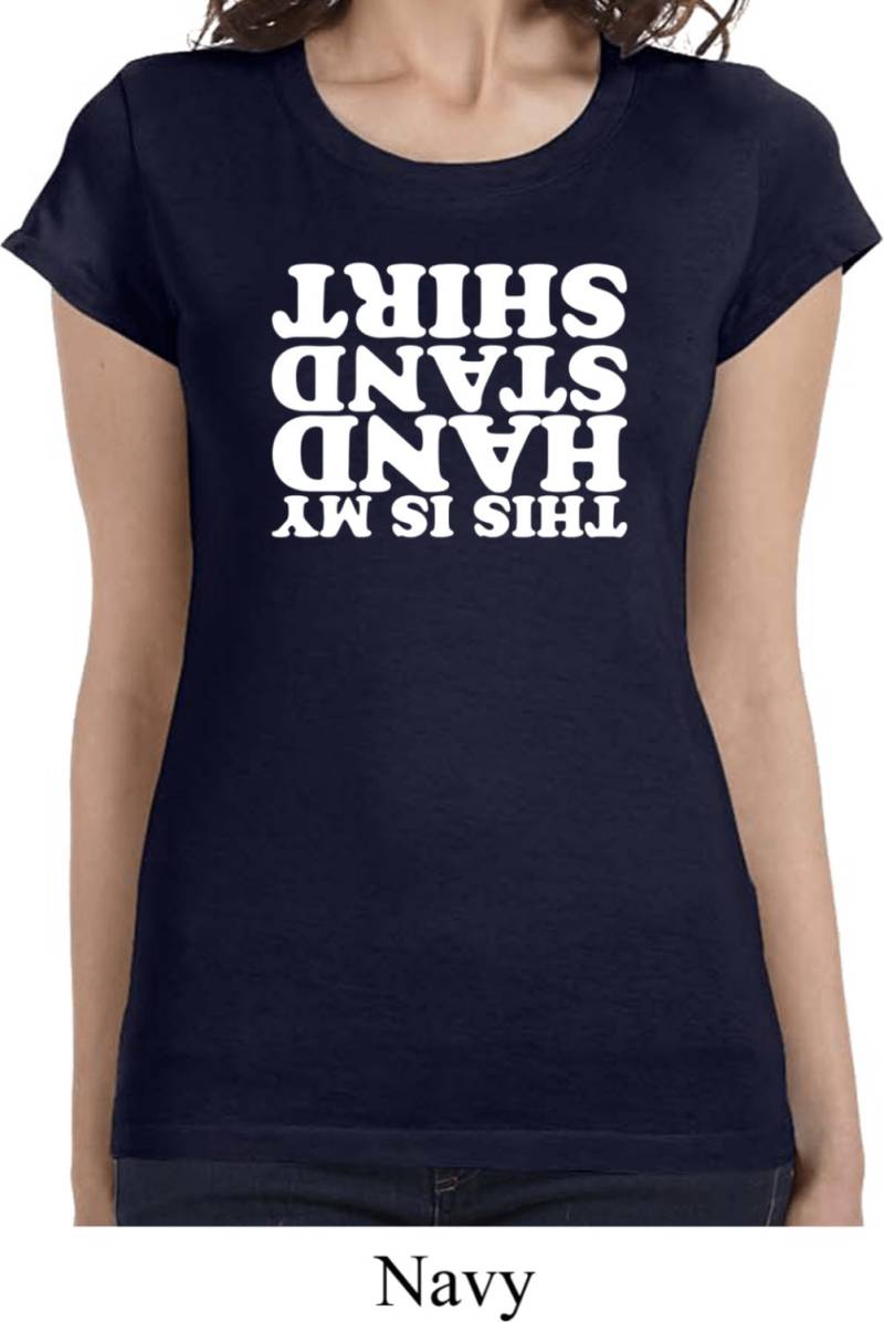 Damen Gymnastik Dies Ist Mein Handstand Shirt Längere Länge T-Shirt Handstand-8101 von BuyCoolShirts