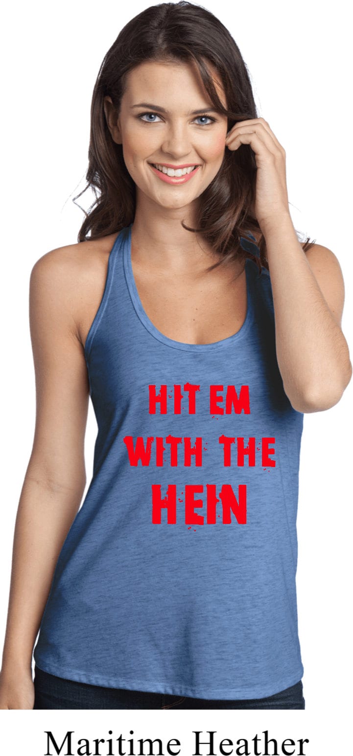 Damen Hit Em Mit Hein T-Back Tank Top Hein-Dt250 von BuyCoolShirts