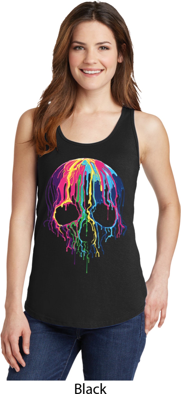 Damen Melting Skull Tank Top 19423Nbt2-Lpc54Tt von BuyCoolShirts