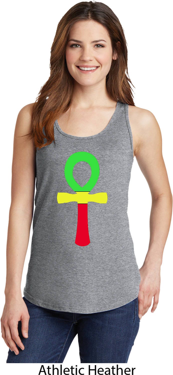 Damen Rasta Ankh Tank-Top Ankh-Lpc54Tt von BuyCoolShirts