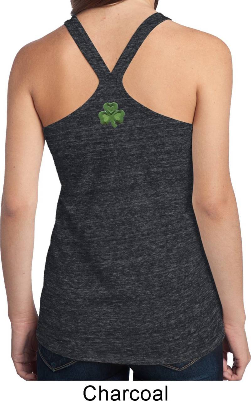 Damen St Patricks Day Kleeblatt Patch Zurück Druck T-Back Tank Top 695794-Bp-Dt250 von BuyCoolShirts