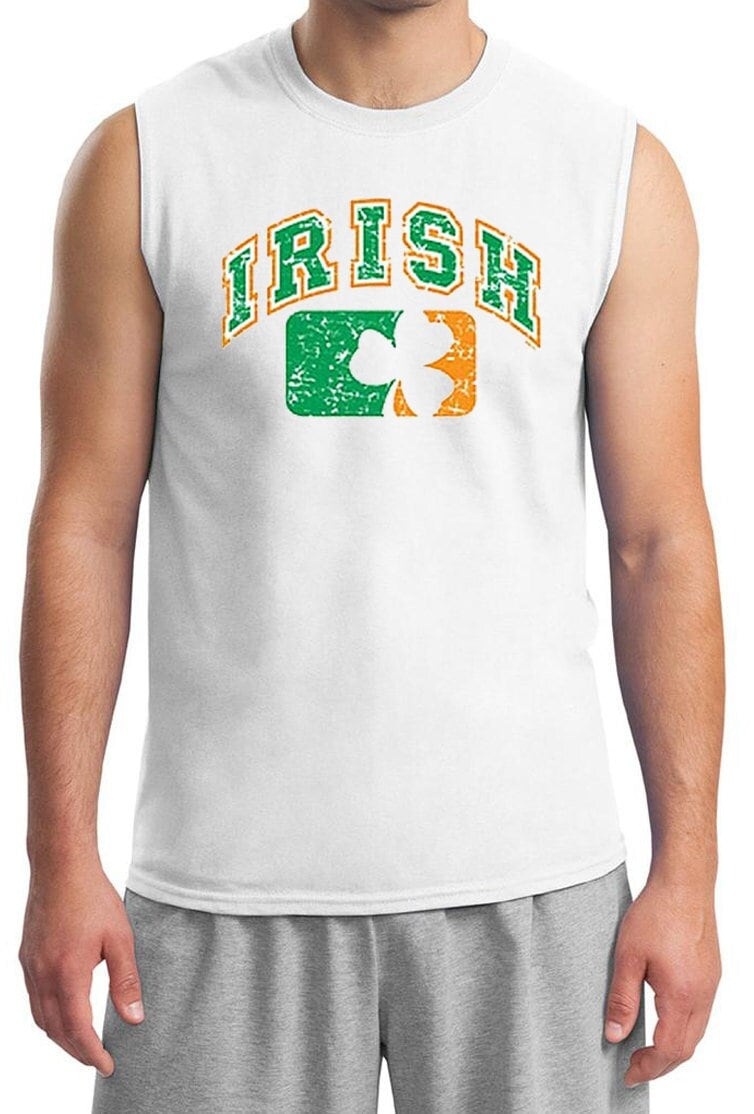 Distressed Irish Shamrock Herren St Patrick Es Day Muskel T-Shirt A13368C-2700 von BuyCoolShirts