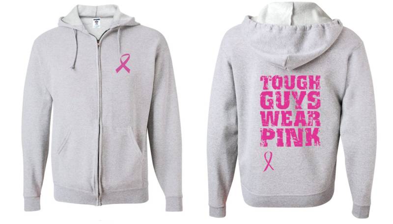 Harte Jungs Tragen Rosa Front & Erwachsene Unisex Brust Krebs Bewusstsein Voller Zip Hoodie Robust-993 Druck von BuyCoolShirts