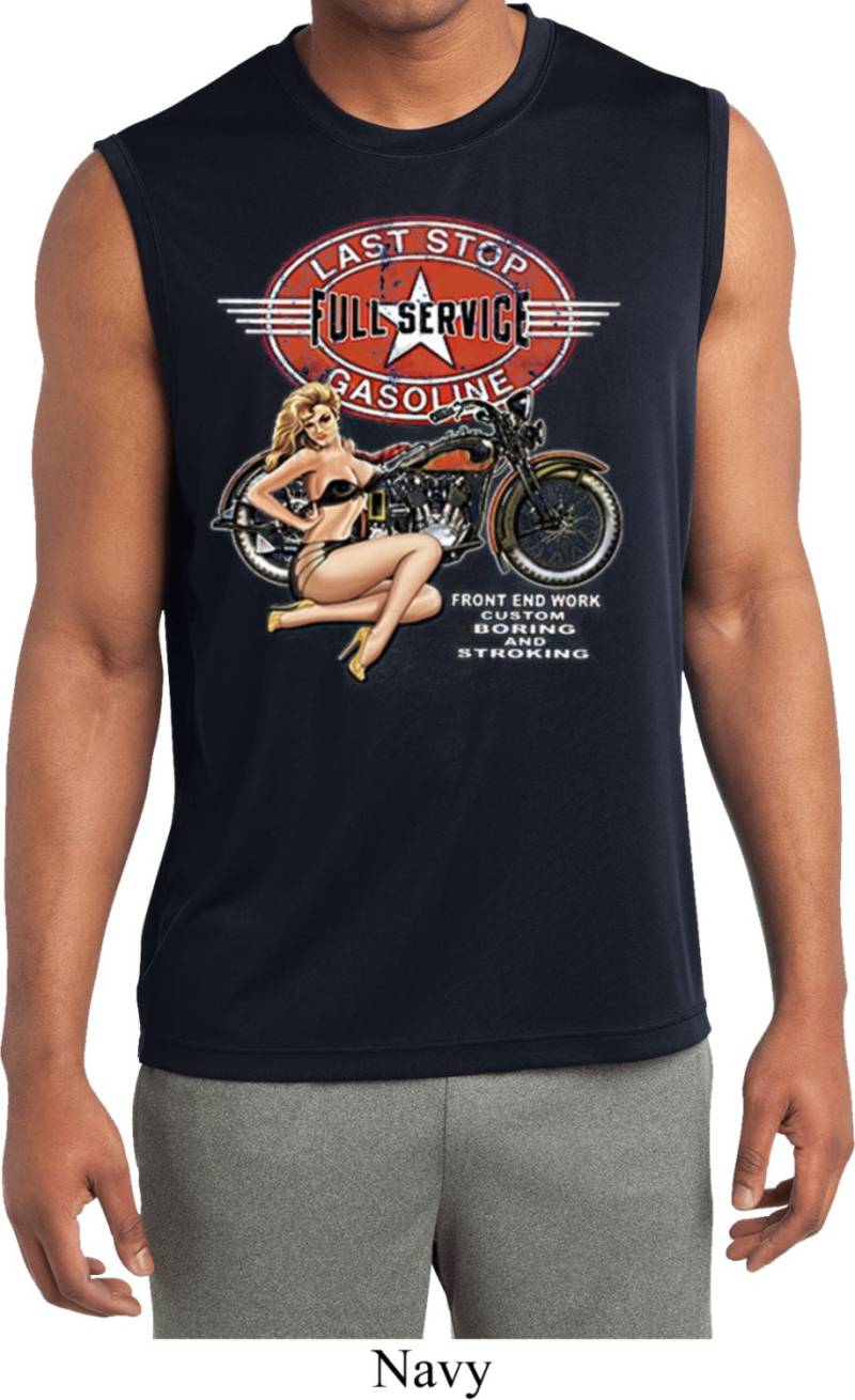 Herren Biker Full Service Gas Sleeveless Moisture Wicking T-Shirt A2298D-st352 Herren Biker Full Service Gas Sleeveless Moisture Wicking T-Shirt A2298D-st352 von BuyCoolShirts