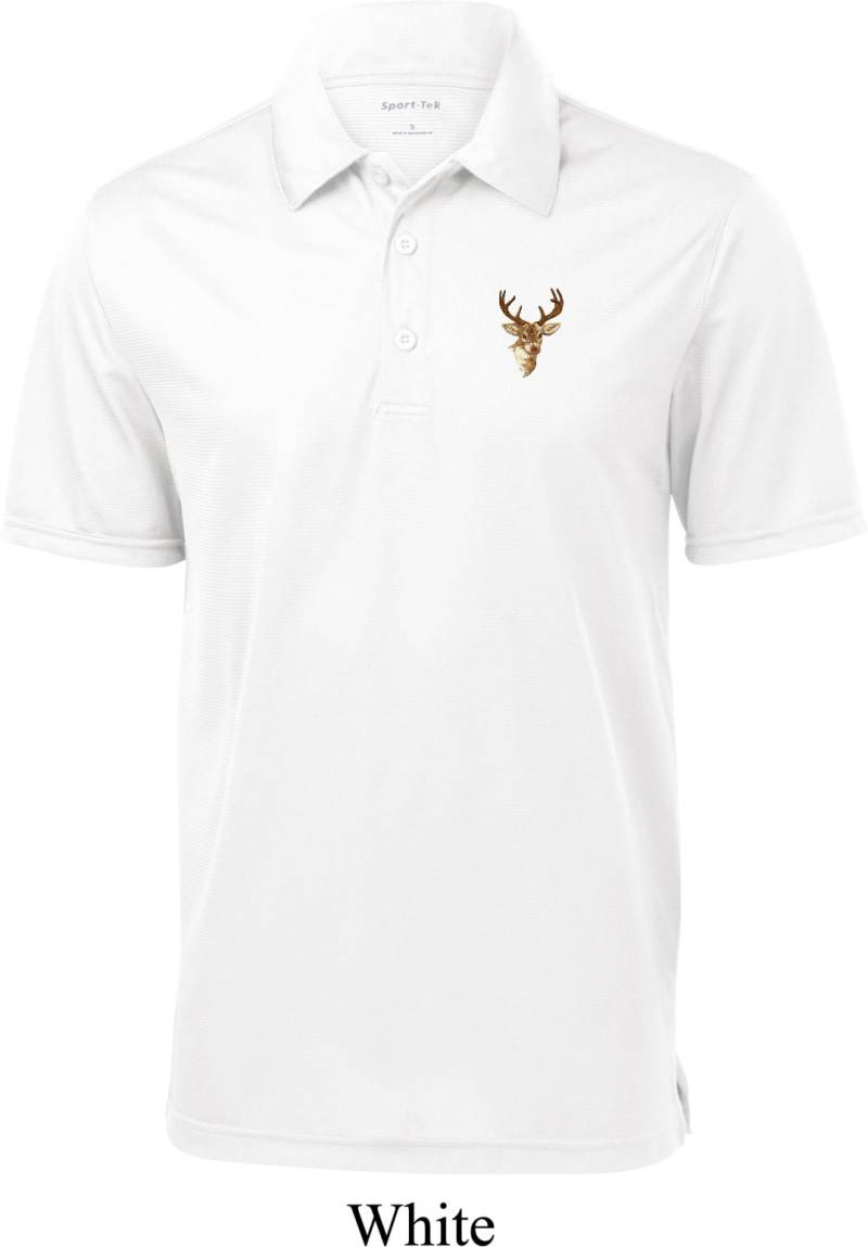 Herren Buck Patch Pocket Print Textured Polo T-Shirt Buck-Pp-st690 von BuyCoolShirts