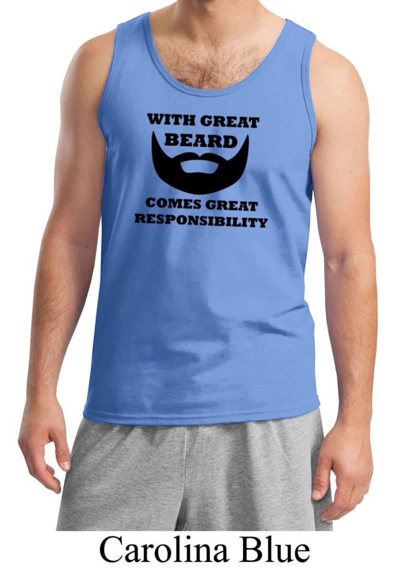 Herren Großer Bart Kommt Große Verantwortung Tank Top Beard-2200 Herren Großer Bart Kommt Große Verantwortung Tank Top Beard-2200 von BuyCoolShirts