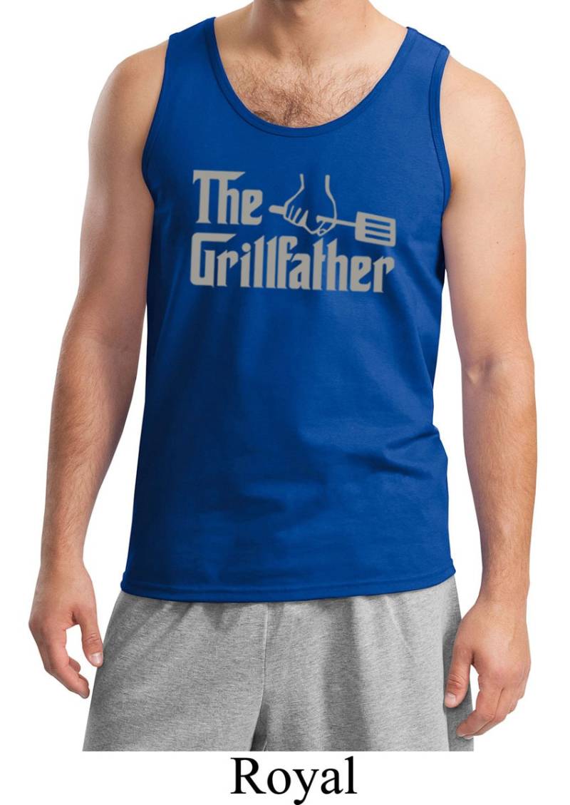Herren Lustige Tanktop Der Grillfather Tank Top Grillfather-2200 von BuyCoolShirts