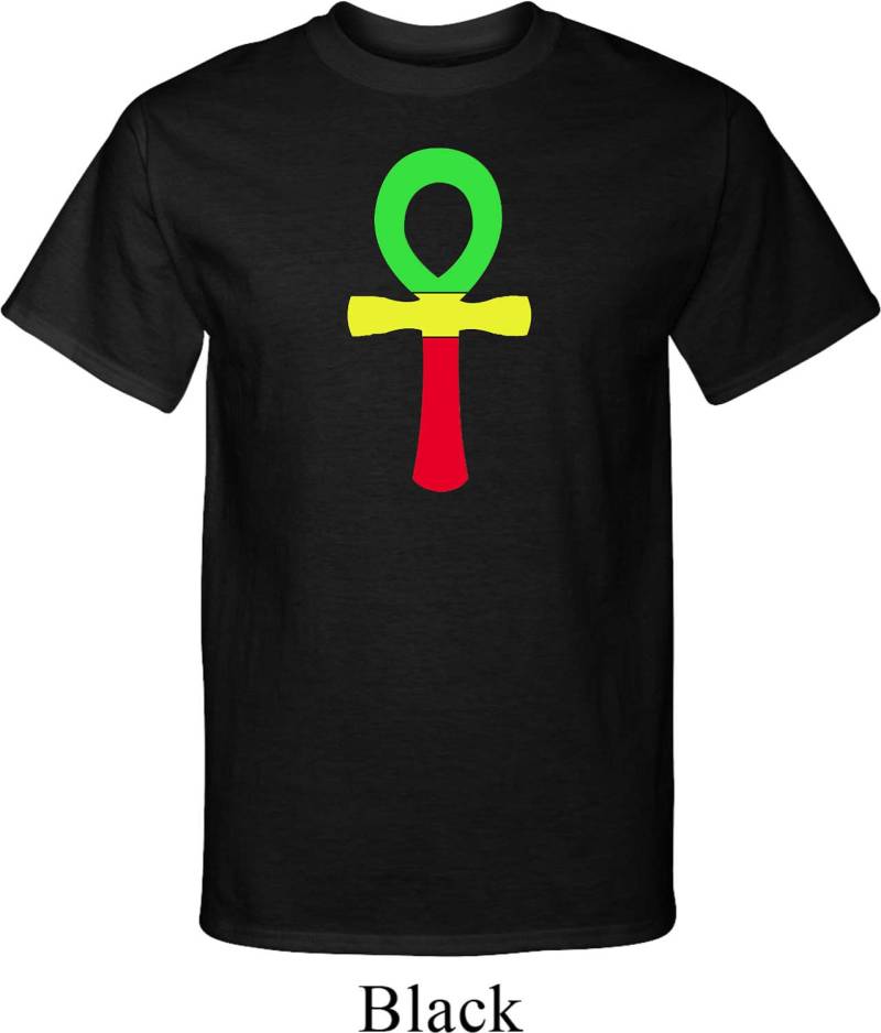 Herren Rasta Ankh Tall T-Shirt T-Shirt Ankh-Pc61T von BuyCoolShirts