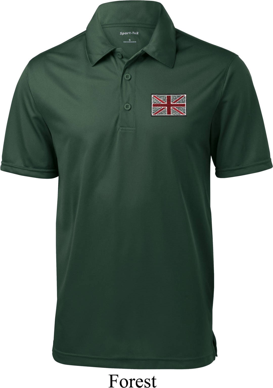 Herren Union Jack Patch Pocket Print Textured Polo T-Shirt Unionjack-Pp-st690 von BuyCoolShirts
