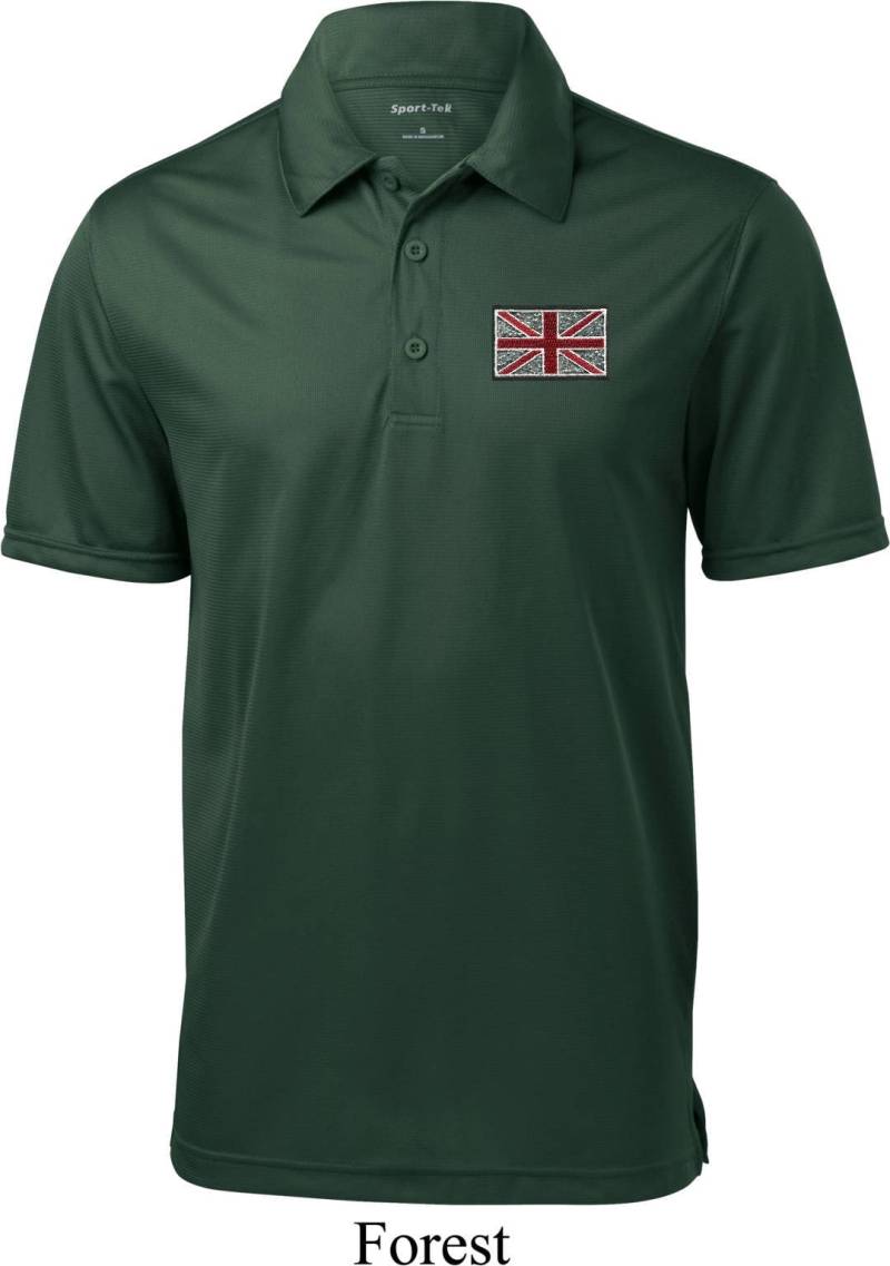 Herren Union Jack Patch Pocket Print Textured Polo T-Shirt Unionjack-Pp-st690 von BuyCoolShirts