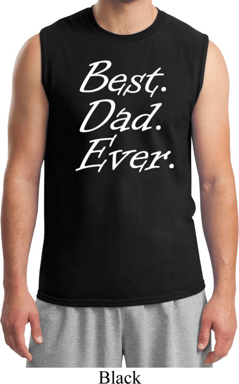 Herren Weiß Beste Papa Je Muskel Tank Top Bestdadw-2700 von BuyCoolShirts