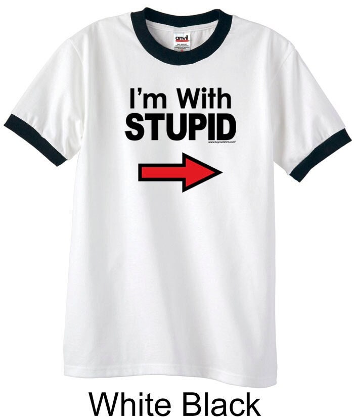 I'm With Stupid Schwarz Print Herren Ringer T-Shirt Blkstupid-923 I'm With Stupid Schwarz Print Herren Ringer T-Shirt Blkstupid-923 von BuyCoolShirts