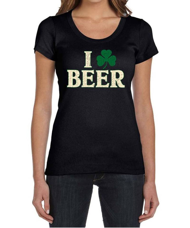 Ich Liebe Bier Damen St. Patricks Tag Rundhals T-Shirt A12250B-1003 von BuyCoolShirts