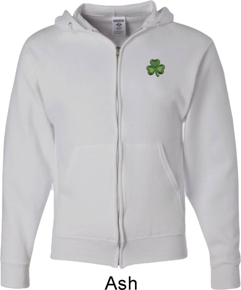 Kleeblatt Patch Pocket Print Erwachsene St. Patrick's Day Full Zip Hoodie 695794-Pp-993 von BuyCoolShirts