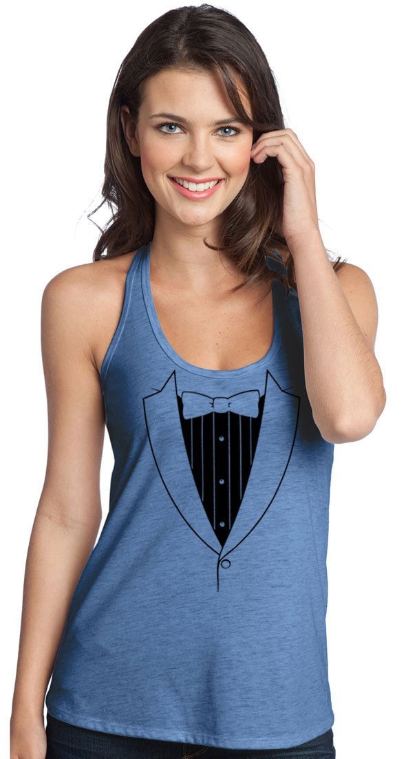Ladies Funny Tanktop Basic Black Tuxedo T-Back Tank Top Basicblack-Dt250 von BuyCoolShirts
