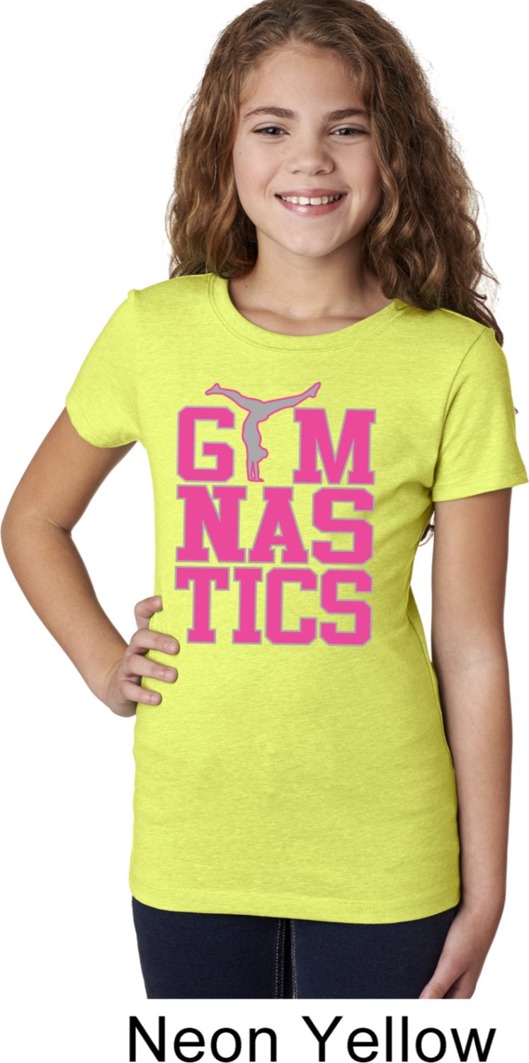 Mädchen Gymnastik Text T-Shirt Gymtext-3712 von BuyCoolShirts