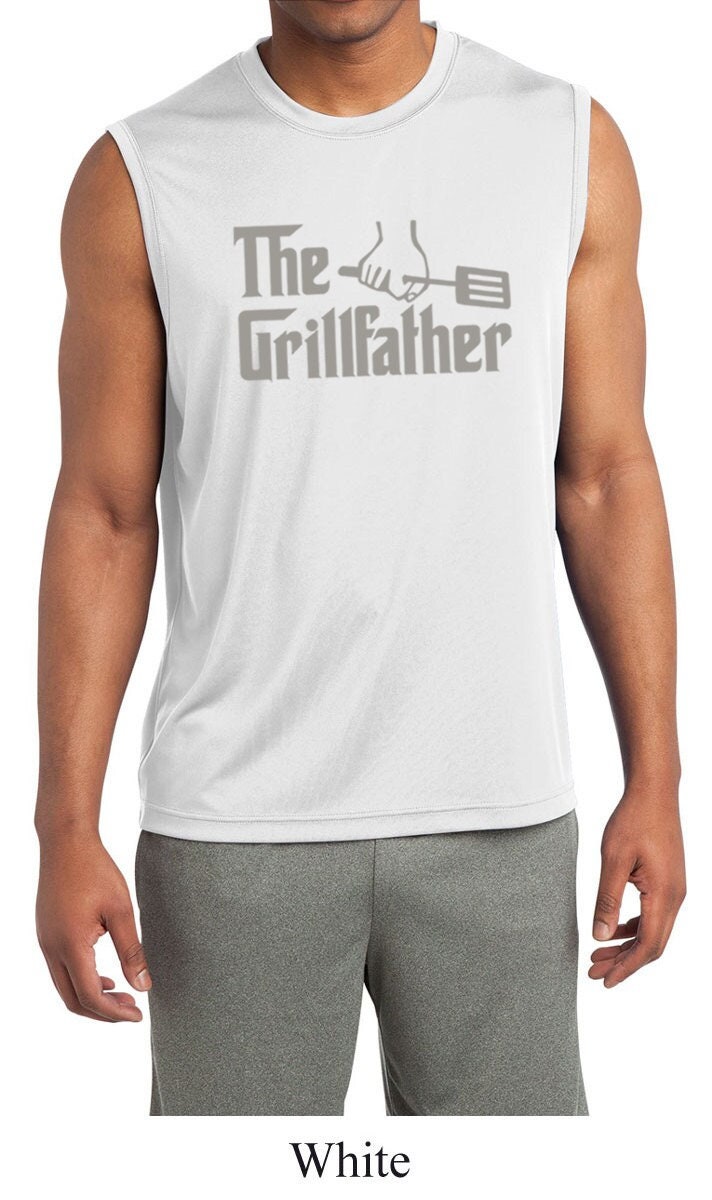Männer Der Grillvater Ärmelloses Feuchtigkeitswicking Tank Top Grillfather-st352 von BuyCoolShirts