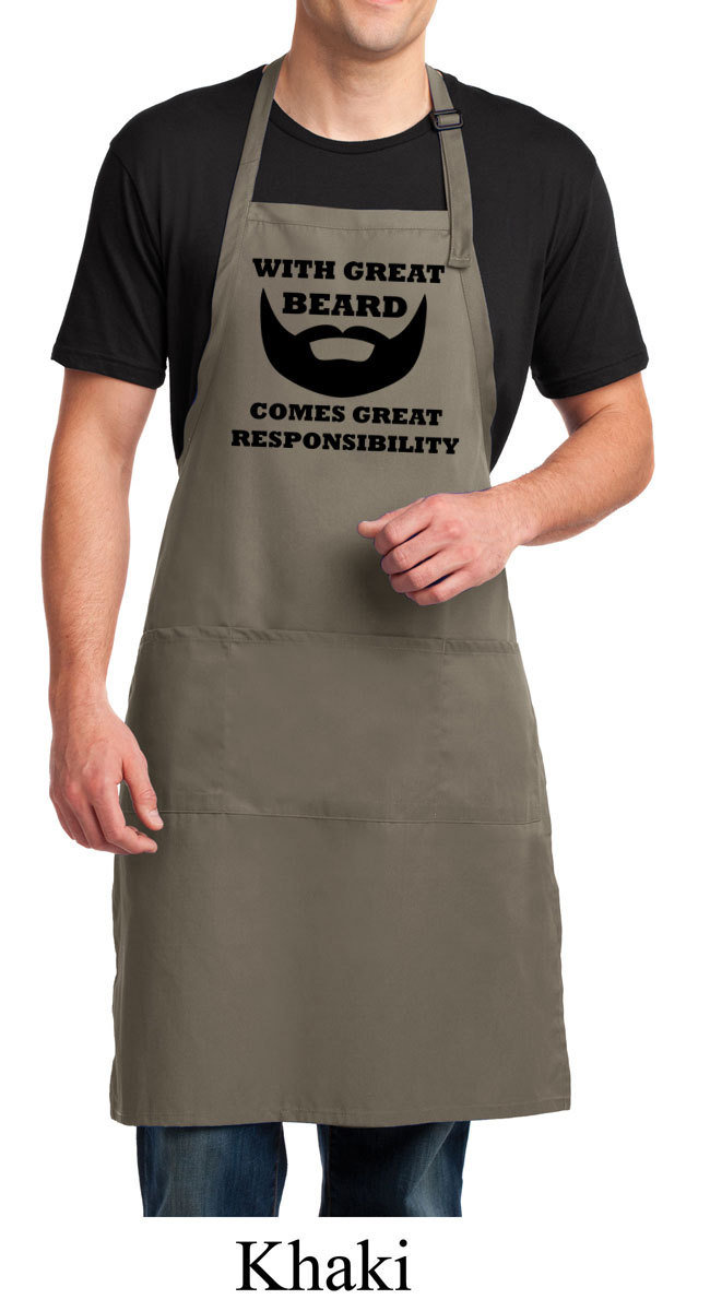 Mit Tollem Bart Kommt Große Verantwortung Lang Schürze Mit Taschen Bart-A700 von BuyCoolShirts