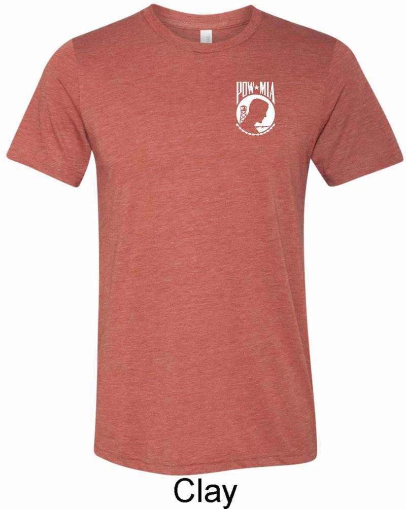 Pow Mia Pocket Print Tri Blend Rundhals T-Shirt 21440E9-Pp-C3413 von BuyCoolShirts