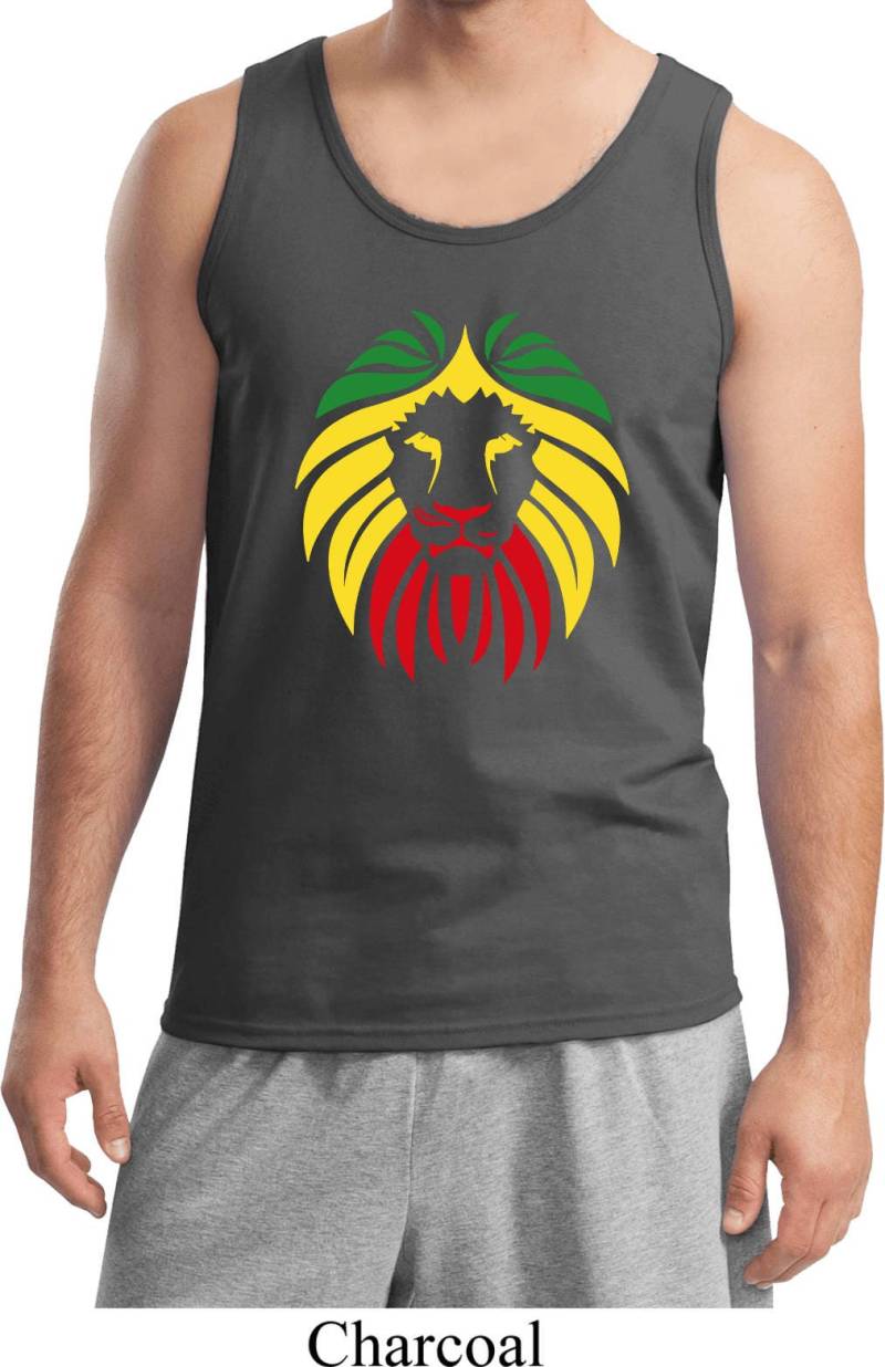 Rasta Lion Head Tank Top Lionhead-2200 Für Herren von BuyCoolShirts