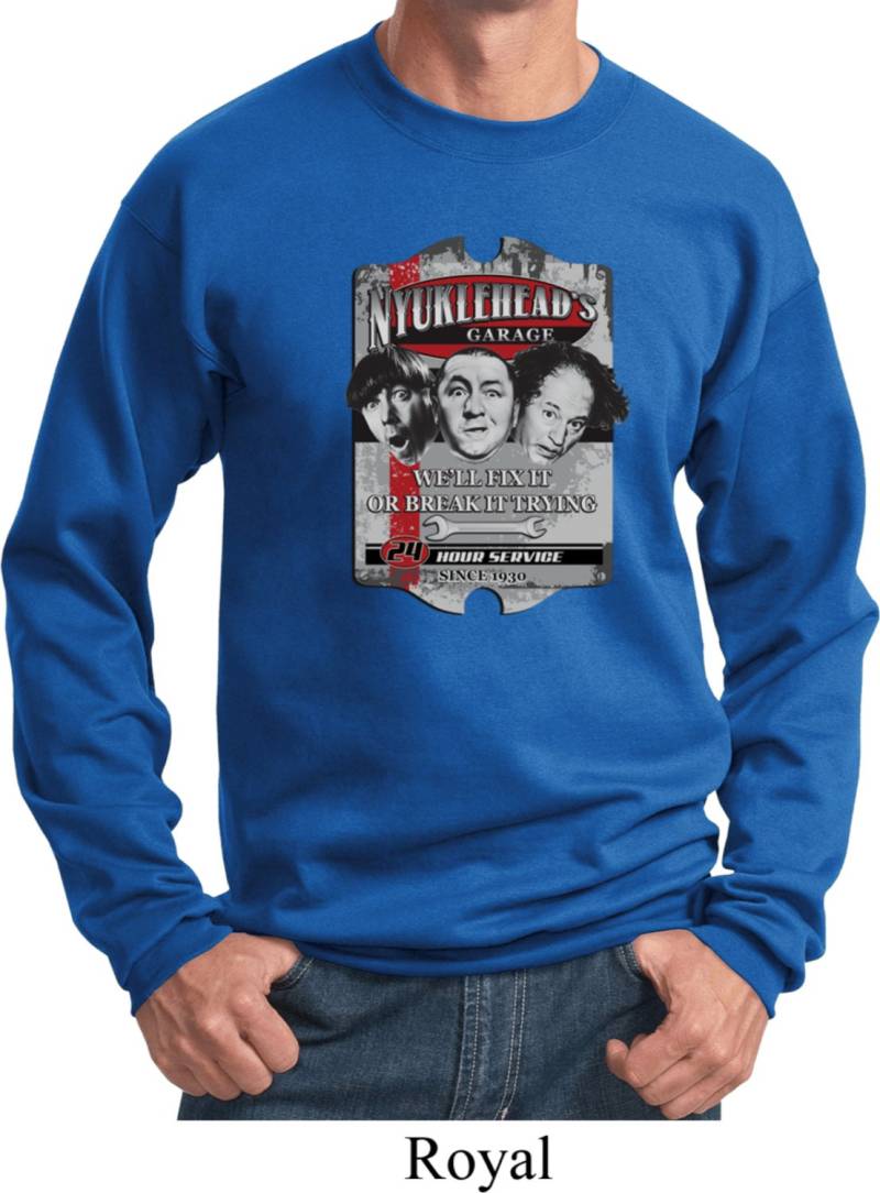 The Three Stooges Nyuklehead Es Garage Sweatshirt 18664D2-Pc90 von BuyCoolShirts