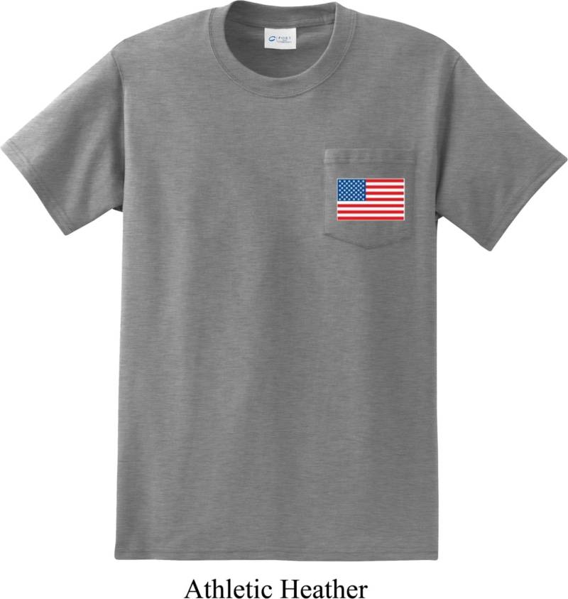 Us Flagge Pocket Print Erwachsene Tasche T-Shirt 3991-Pc61P Us Flagge Pocket Print Erwachsene Tasche T-Shirt 3991-Pc61P von BuyCoolShirts