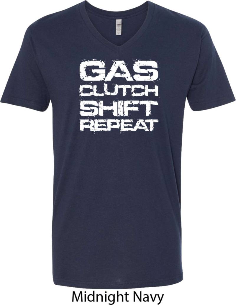 Weißes Gas Clutch Shift Wiederholung V-Neck Shirt Wgcsr-N3200 Weißes Gas Clutch Shift Wiederholung V-Neck Shirt Wgcsr-N3200 von BuyCoolShirts