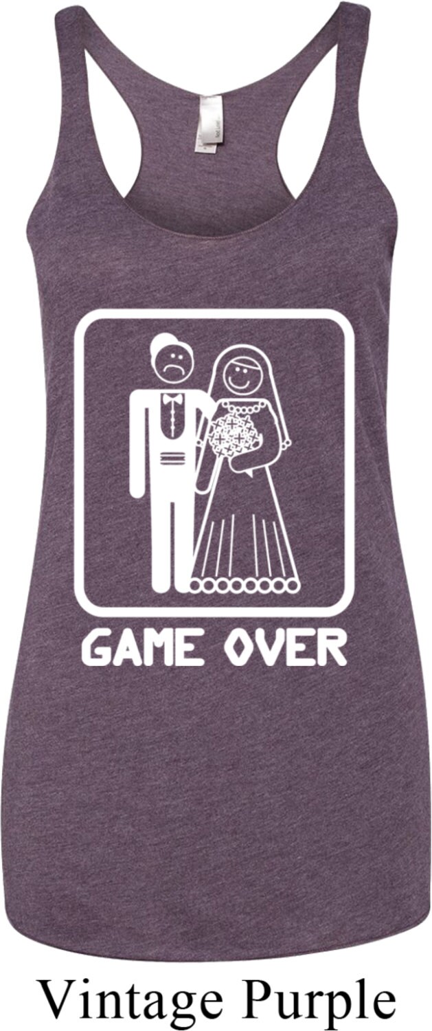 Weißes Spiel Über Damen Tri Blend Racerback Tank Top Wgameover-Nl6733 von BuyCoolShirts