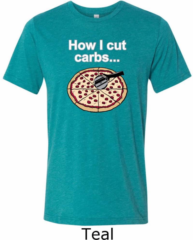 Wie Ich Schneiden Kohlenhydrate Tri Mischung Crewneck T-Shirt Carbs-C3413 von BuyCoolShirts