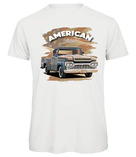 BuyPics4U T-Shirt mit Motiv von American Pickup Truck Transporter PU71 100% Baumwolle für Herren Damen Kinder viele Farben von BuyPics4U