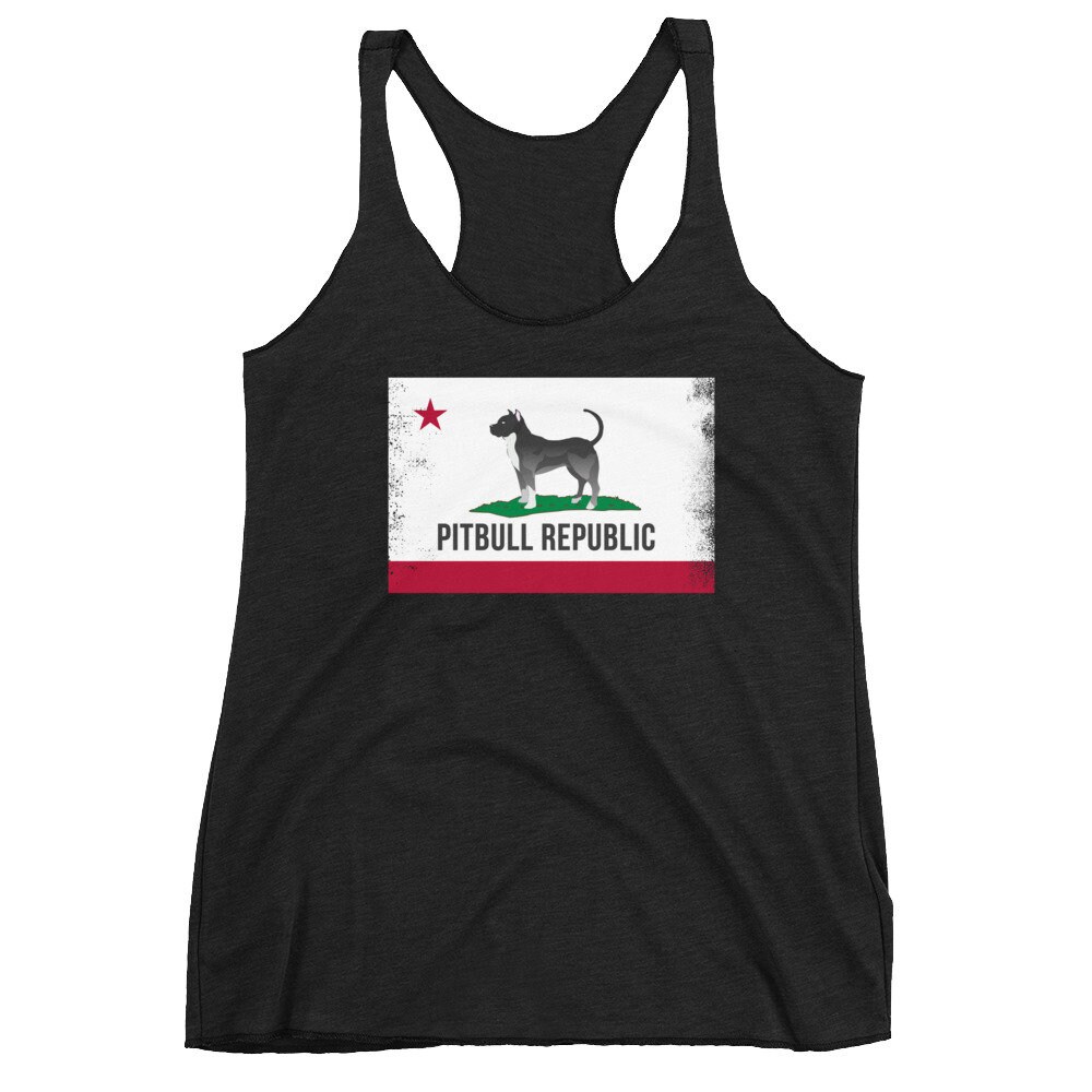 Damen Pitbull Republik Racerback Tank Top California Flagge Stil Mom von BuyTeago