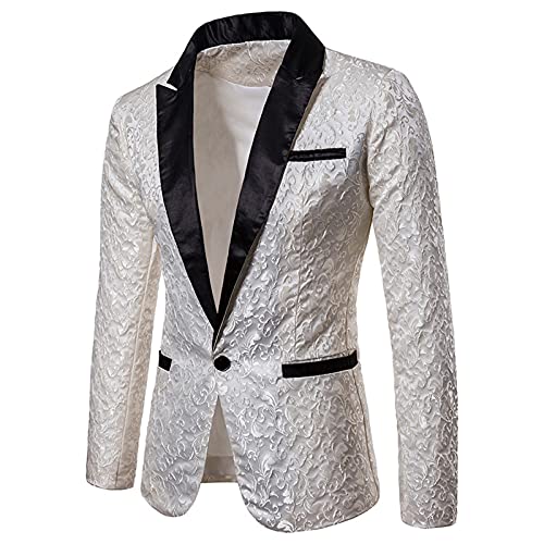 Buyaole Anzugjacke Herren Slim fit Herren Sakko Sportlich Slim Fit Blazer Männer Modern Freizeit Jackett Business Anzugjacke Schwarz, Gold, Rot, Weiß S-6XL von Buyaole