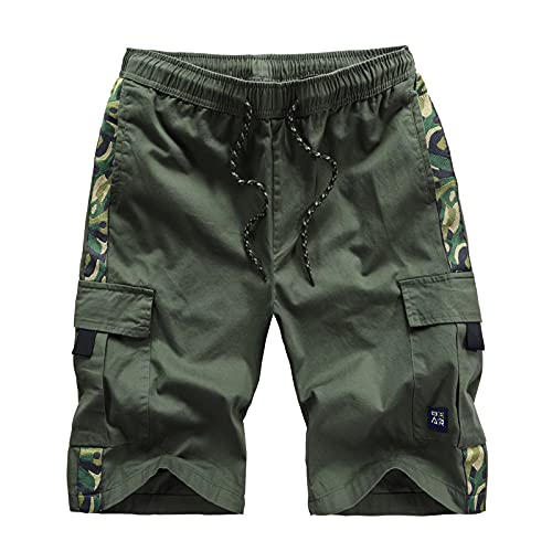 Buyaole Badeshorts Herren -Badeshorts Langm Männer Trainingsshorts-Boardshorts Schwimmhose Armeegrün 7XL von Buyaole