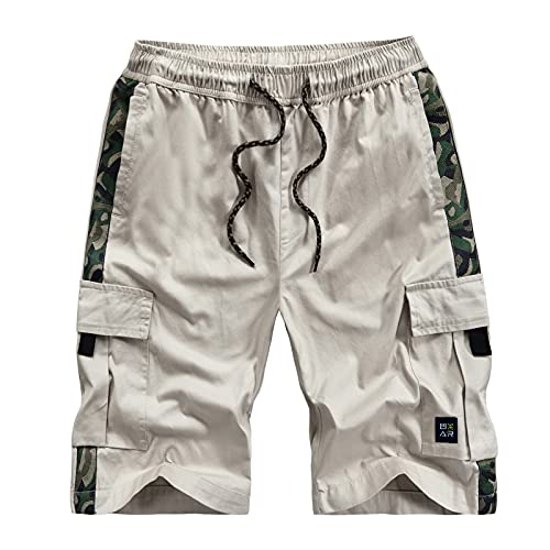 Buyaole Badeshorts Herren -Badeshorts Langm Männer Trainingsshorts-Boardshorts Schwimmhose Beige M von Buyaole