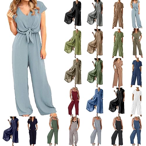 Buyaole Kurzoverall Damen Hosenanzug Eleganter Jumpsuit Damen Festlich Damen Zweiteiler Outfit Sommer Kurz Eleganter Jumpsuit Damen Jumpsuit Boho Anzug Damen Jump Suite Lang Damen Sommer von Buyaole