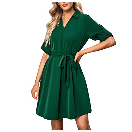 Buyaole Lange+Sommerkleider Kleid Chiffon Damen Leichte Sommerkleider Damen Freizeitkleid Damen Sommer Midi Brautjungfernkleider Grün Abendkleider Damen Kleider In Kurzgrößen Ballkleider von Buyaole