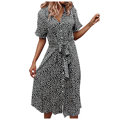 Buyaole Maxikleid Blumenmuster Kleid Umstandskleid Sommer Dress Sommer Kleider Damenkleider Sommer Knielang Grünes Langes Kleid Kleider Damen Sommer Sexy Damen Kleider Sommer von Buyaole