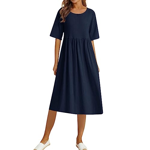 Buyaole Sexy Kleid Damen Leichte Sommerkleider Damen Kleid Mit Spitze Damenkleider Sommer Summer Dress for Women Flower Dress Midikleid Damen Damenkleider Festlich Für Mollige von Buyaole