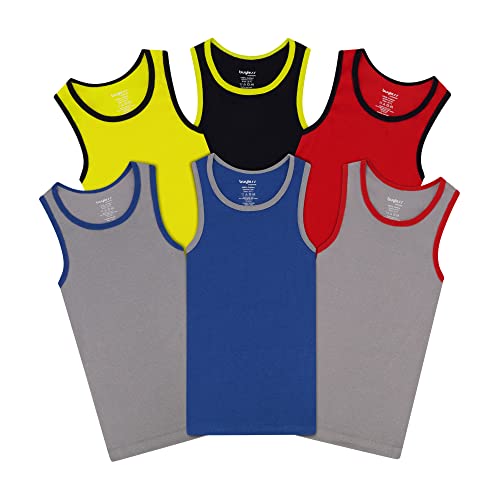 Buyless Fashion Boys U-Ausschnitt Tagless Unterhemden Weiches Baumwoll-Tanktop (6er Pack) 11-12 von Buyless Fashion