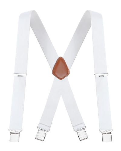 Buyless Fashion Herren X Hosenträger - 122cm elastische verstellbare Riemen 3 cm - 5114-White Buyless Fashion Herren X Hosenträger - 122cm elastische verstellbare Riemen 3 cm - 5114-White von Buyless Fashion
