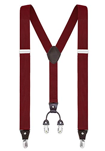 Buyless Fashion Herren Y Hosenträger - 122cm elastische verstellbare Riemen 3 cm - 5103-Burgundy Buyless Fashion Herren Y Hosenträger - 122cm elastische verstellbare Riemen 3 cm - 5103-Burgundy von Buyless Fashion
