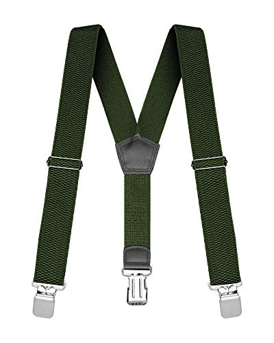 Buyless Fashion Heavy Duty strukturierte Hosenträger für Männer - 48"verstellbare Träger 1 1/2" - Y-Form - 5117-Olive von Buyless Fashion