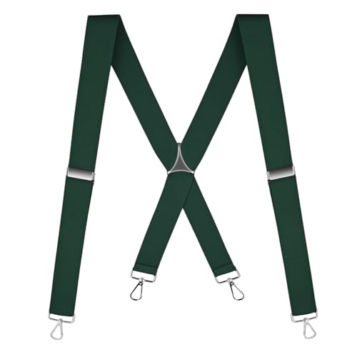 Buyless Fashion Hosenträger für Herren - 48 "elastische verstellbare Träger 1 1/4" - X Rücken mit Metallhaken - 5135-Hunter-Green Buyless Fashion Hosenträger für Herren - 48 "elastische verstellbare Träger 1 1/4" - X Rücken mit Metallhaken - 5135-Hunter-Green von Buyless Fashion