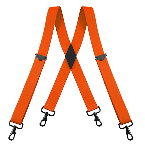 Buyless Fashion Hosenträger für Herren - 48" verstellbare Träger 1 1/4" - X Rücken mit schwarzen Haken - 5141-Orange Buyless Fashion Hosenträger für Herren - 48" verstellbare Träger 1 1/4" - X Rücken mit schwarzen Haken - 5141-Orange von Buyless Fashion
